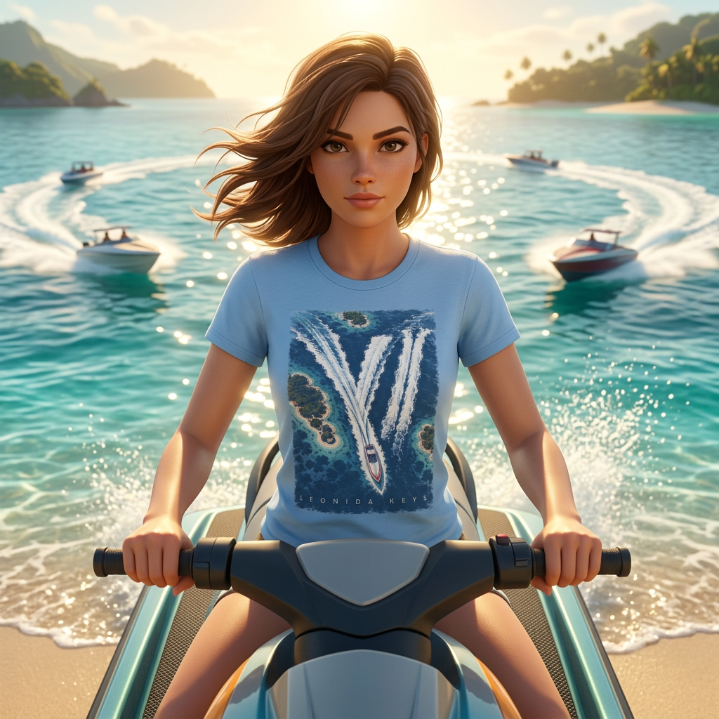 Six Wakes T-shirt — worn in game-style scene