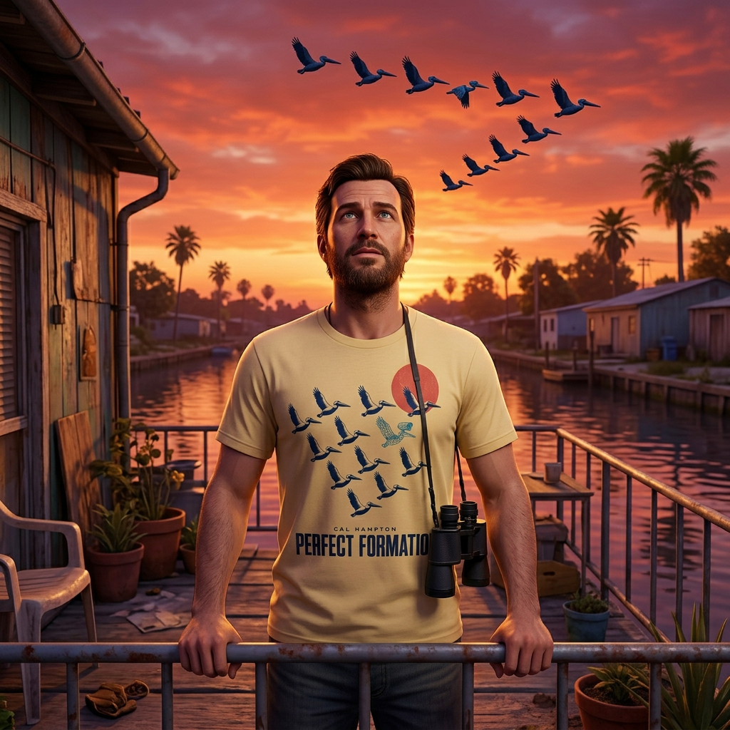 Perfect Formation T-shirt — worn in game-style scene